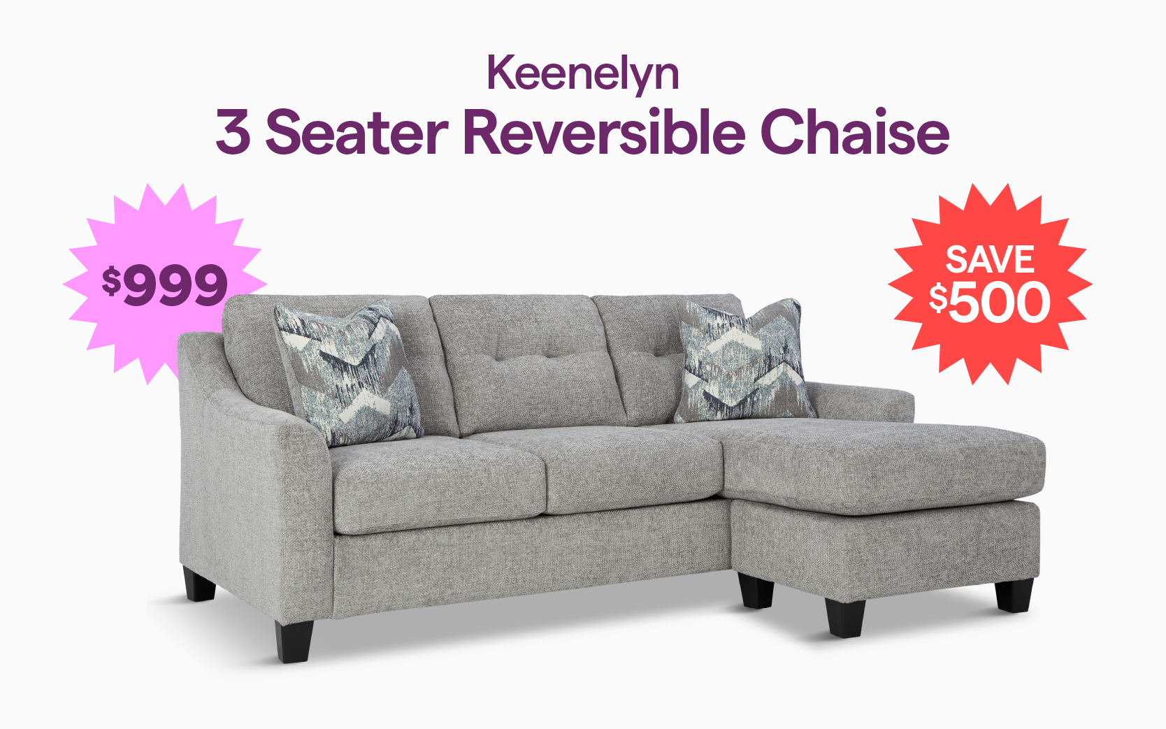 Keenelyn 3 Seater Chaise