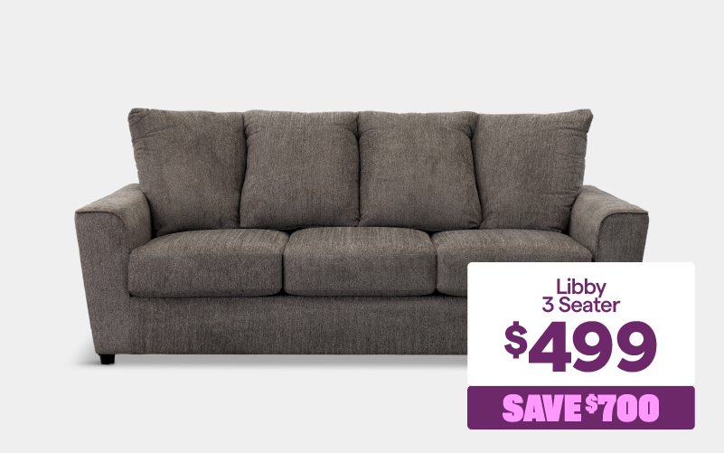 'Libby 3 seater,' priced at $499, and save $700.